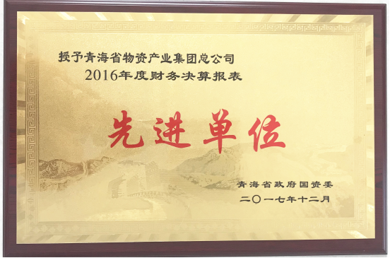 青海物產(chǎn)集團(tuán)榮獲&ldquo;2016年度財(cái)務(wù)決算報(bào)表先進(jìn)單位&rdquo;稱號(hào)